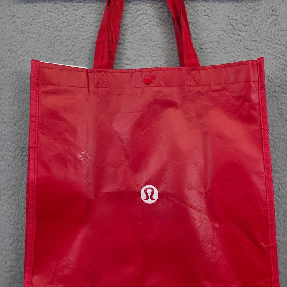 Lululemon Tote Lot of 2 Red White Christmas Holiday Reusable Shopping Gym Yoga - Picture 5 of 16
